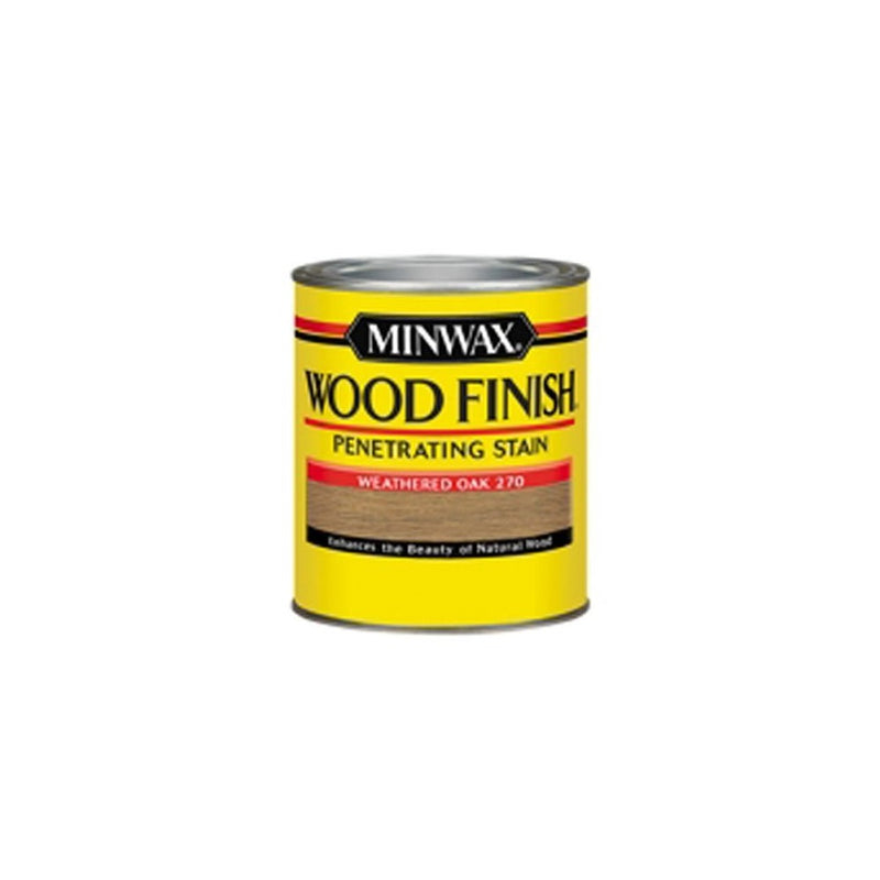 Minwax 227604444 Wood Stain Penetrating Interior Wood Stain, 1/2 pint, Weathered Oak