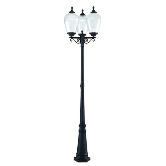 Acclaim 5369BK/CL Acorn Collection 3-Head Post Combination 3-Light Outdoor Post Light, Matte Black