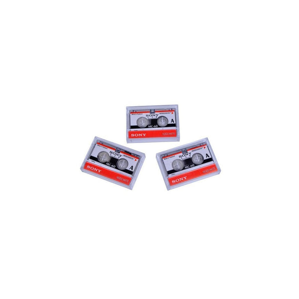 Microcassette Blank Cassette Tape Disc 60 min 3 pcs Tapes for Sony MC-60 MC60