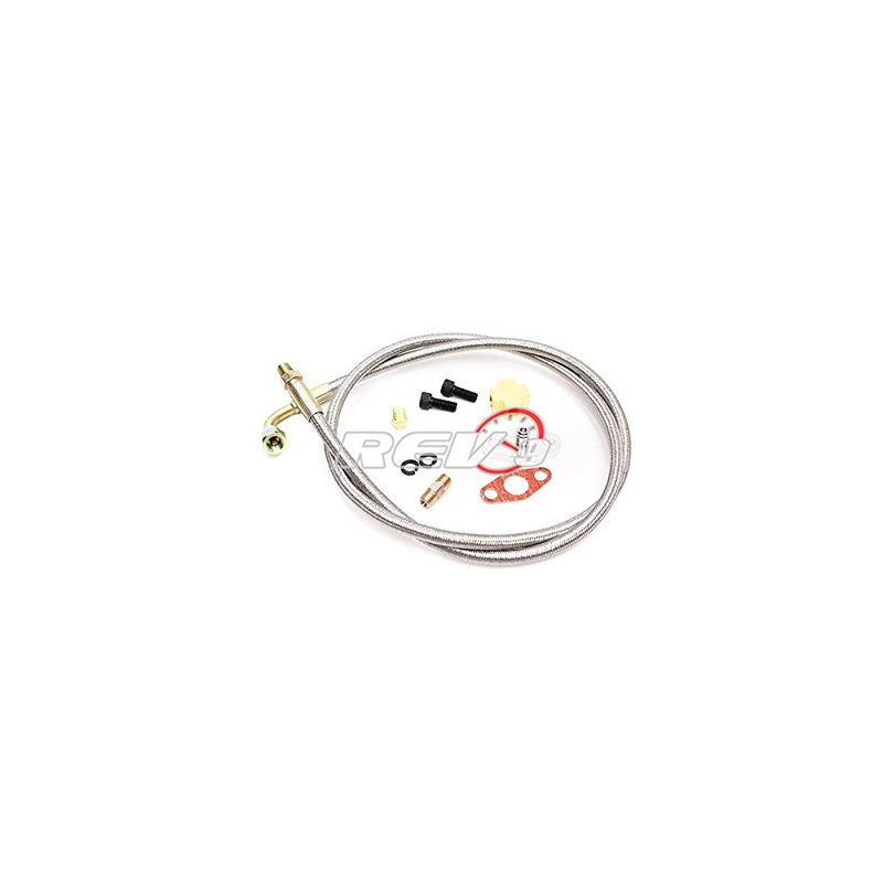 Turbo Oil Feed Line 90 Degree (50") Inch Long with Oil Restrictor Flange Build in