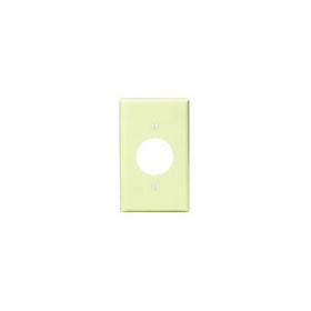 Leviton 86004 1-Gang Single 1.406 Inch Hole Device Receptacle Wallplate, Standard Size, Thermoset, Device Mount, Ivory