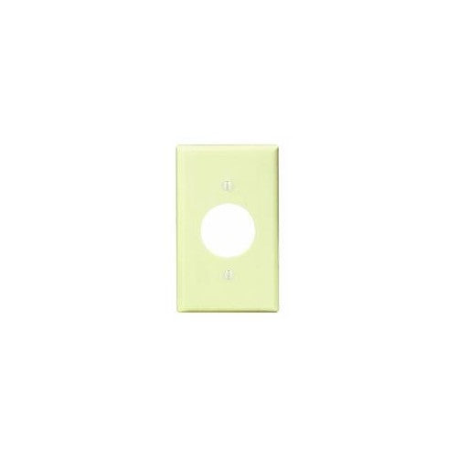 Leviton 86004 1-Gang Single 1.406 Inch Hole Device Receptacle Wallplate, Standard Size, Thermoset, Device Mount, Ivory