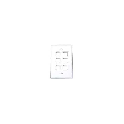 StarTech PLATE6WH 6 Outlet RJ45 Universal Wall Plate - White