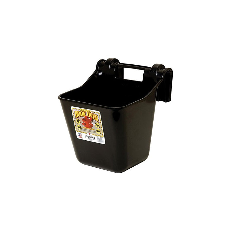 Little Giant Farm & Ag Miller Manufacturing HF12BLACK 12-Quart Black Hook Over Feeder