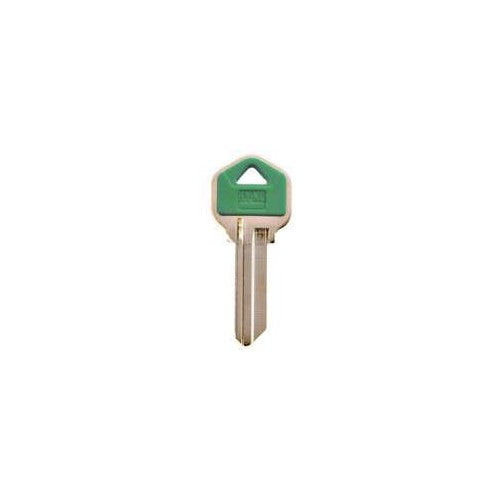 Hy-Ko Key Blank Cylinder Kw1 Single Sided Green Nkl Platd Brs Polybg