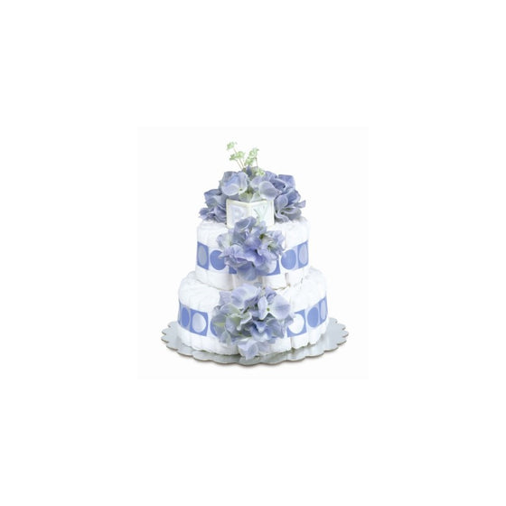 Bloomers Baby Diaper Cake Classic Blue Hydrangea 2-Tier