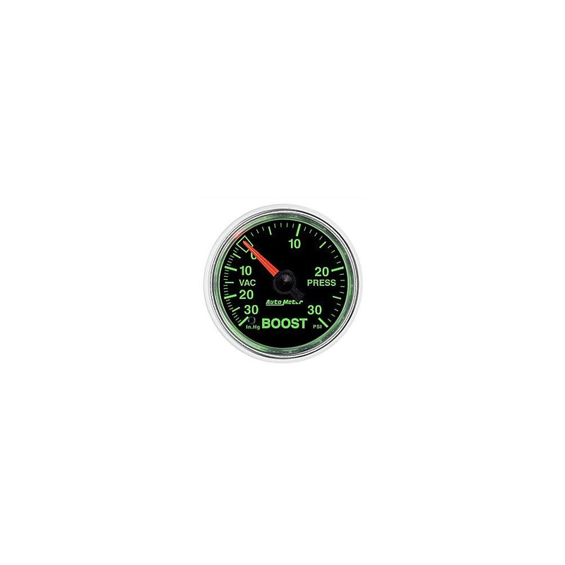 Auto Meter 3803 GS 2-1/16" 30 in. Hg/30 PSI Mechanical Vacuum/Boost Gauge