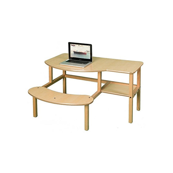 Wild Zoo Furniture Childs Wooden Computer Desk for 1 to 2 Kids, Ages 2 to 5, Maple/Tan