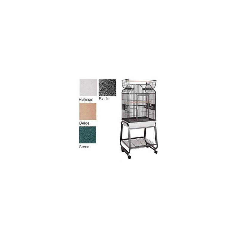 Hq Opening Scroll Cage, Small Parrot Cage With Cart Stand, 1 Per Box, 22x17x55 H, Black.