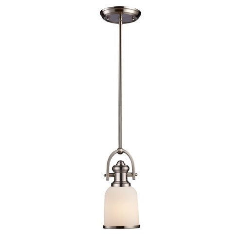 Elk 66161-1 Brooksdale 1-Light Pendant, 11-Inch, Satin Nickel