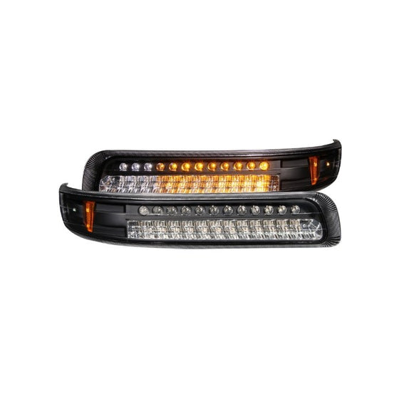 Anzo USA 511055 Chevrolet Silverado Black LED w Parking Light Assembly /Amber Reflectors - (Sold in Pairs)