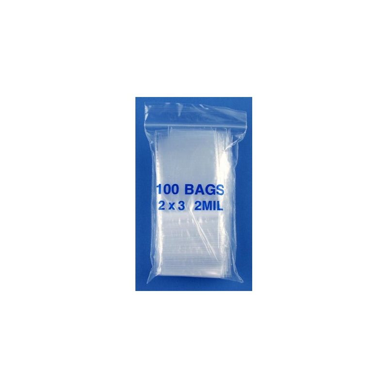HTS 262B1 1,000 Pack 2" x 3" Zip Bag Set - 2 Mil