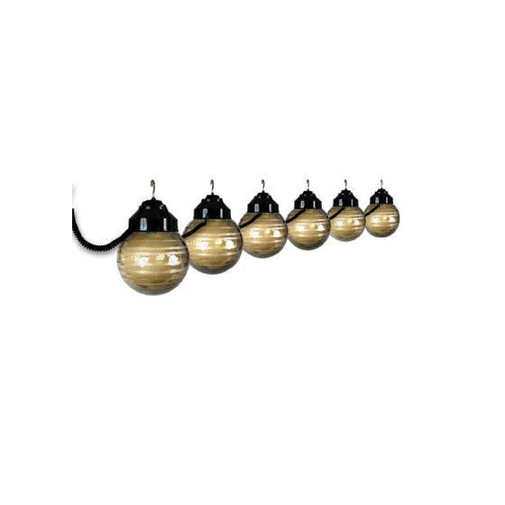 Polymer Products LLC 1632-77404 Black and Etched Bronze Six Globe String Light Set
