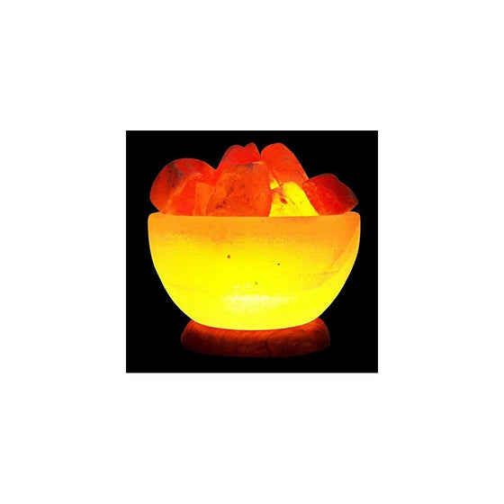 Himalayan Salt Bowl Lamp with Stones