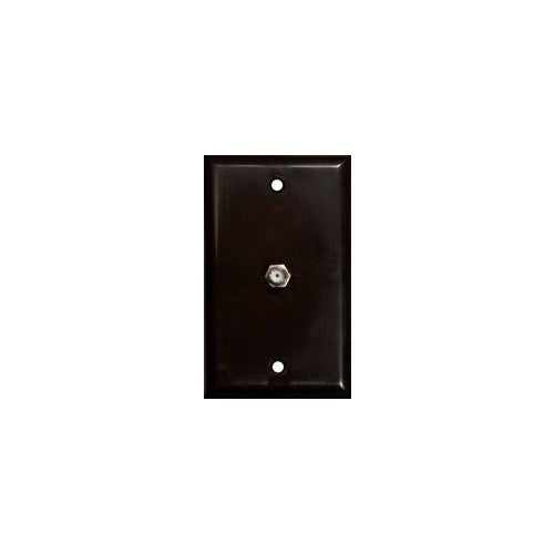 Morris 85012 Single F Connector Wall Plate, Brown