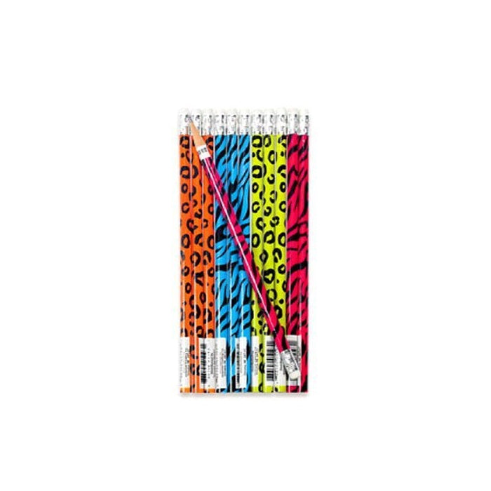 Fun Express Neon Safari Animal Print Pencils (2 Dozen)
