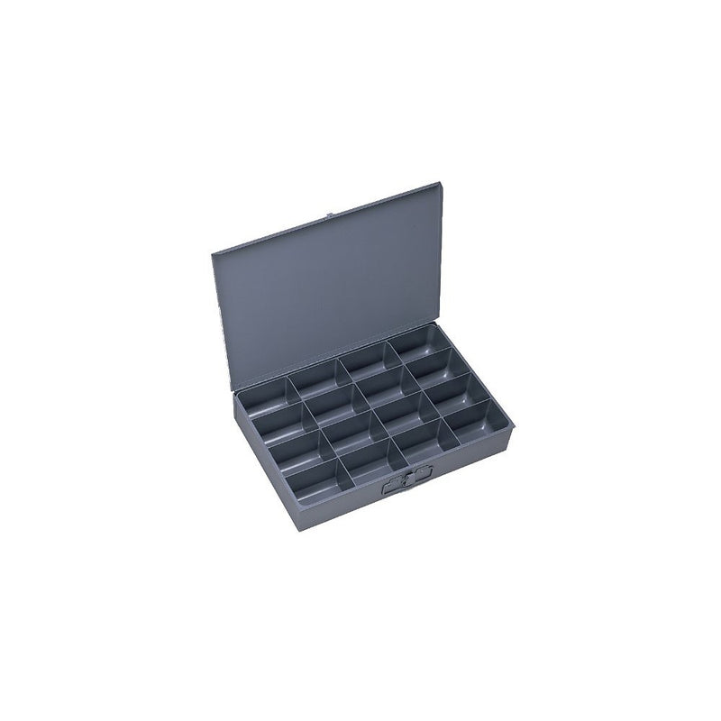 Durham 209-95-IND Gray Cold Rolled Steel Individual Small Scoop Box, 13-3/8" Width x 2" Height x 9-1/4" Depth, 16 Compartment