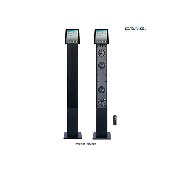 Craig Tower Speaker Docking System for iPod iPhone iPad, Digital FM Radio with Aux In, Black (CHT910)