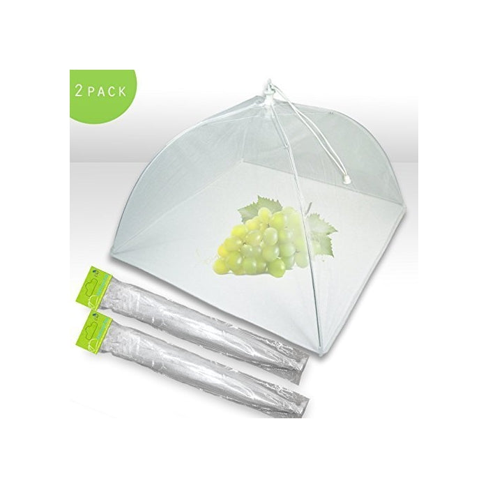 NYKKOLASet of 2 Large Pop-Up Mesh Screen Food Cover Tents - Keep Out Flies, Bugs, Mosquitos - Reusable - Colors May Vary (ASSORTED, 1)
