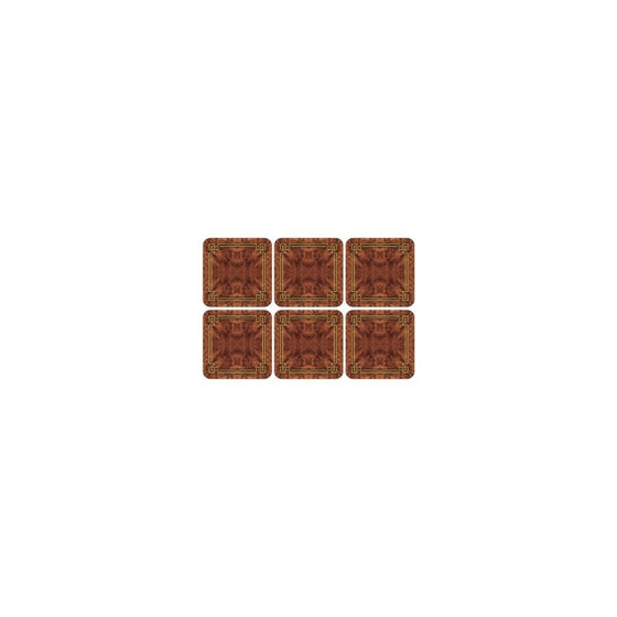 PIMPERNEL Walnut Burlap Coasters square set of 6