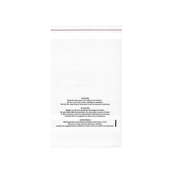 Uline Clear Poly Mailers Plastic Bundle Bags 8" x 10" 1.5 mil Suffocation Warning Bags, 100 Pack (S-16790)