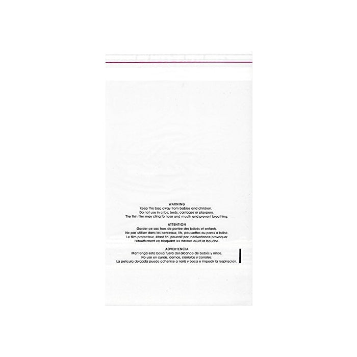 Uline Clear Poly Mailers Plastic Bundle Bags 8" x 10" 1.5 mil Suffocation Warning Bags, 100 Pack (S-16790)