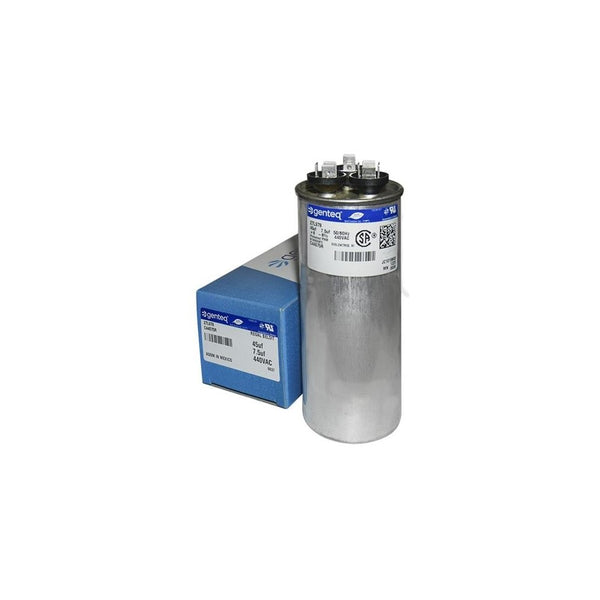 Trane CPT01777 / CPT-1777 - 45 7.5 uF MFD x 440 VAC Genteq Replacement Dual Capacitor Round # C44575R / 27L978