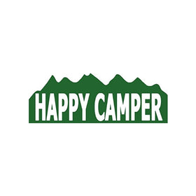 Happy Camper Funny Camping Bumper Sticker 9" X 3.5"