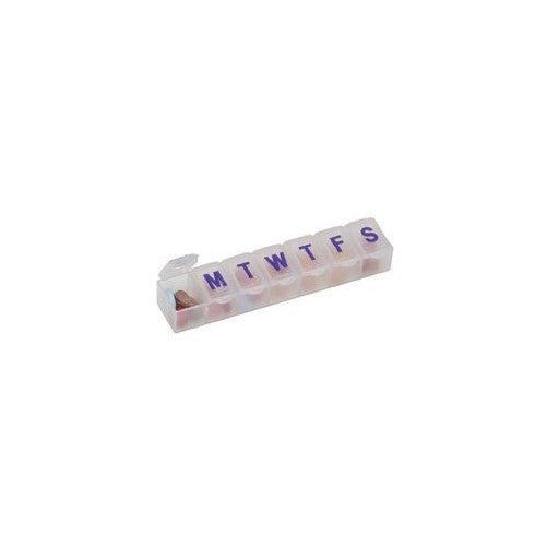 7 Day Pill Reminder - Size Small - Clear, Blue or Green (Colors may vary)