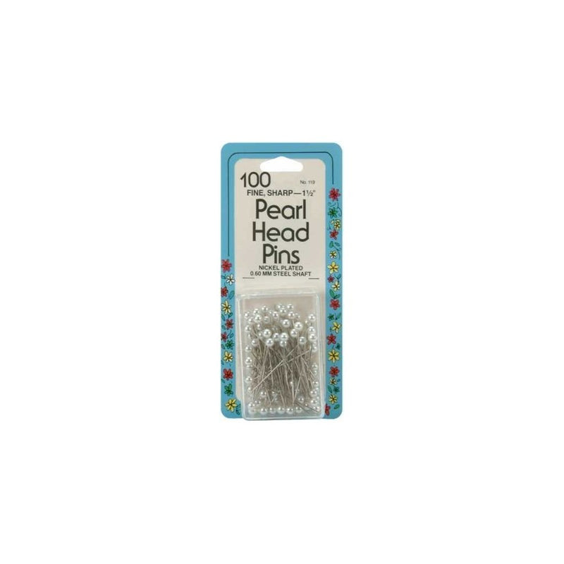 Collins C119 White Pearl Head Pins - Size 24 100/Pkg