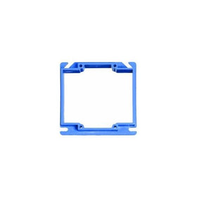 Carlon A420 Outlet Box Cover, Square, Raised, 2 Gang, 4-Inch, Blue