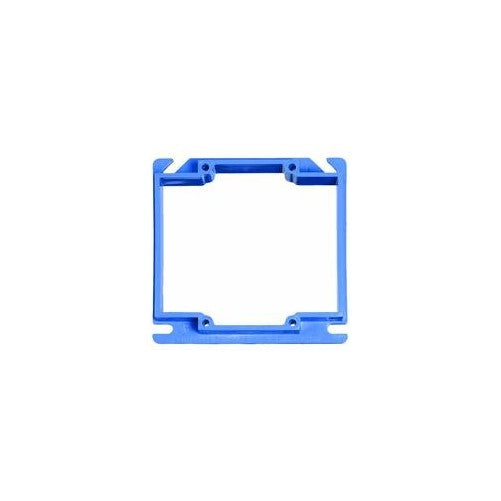 Carlon A420 Outlet Box Cover, Square, Raised, 2 Gang, 4-Inch, Blue