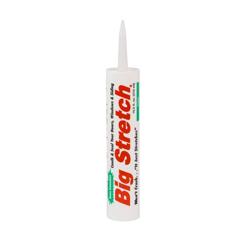 Sashco Big Stretch Acrylic Latex High Performance Caulking Sealant, 10.5 oz Cartridge, Clear