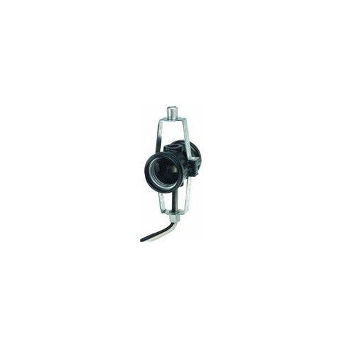 Leviton 4015-D4F Medium Base 2-Light Twin, Phenolic Multi-Cluster Incandescent Lampholder, Keyless, 1/8IPs Male top & Bottom Bracket, Black