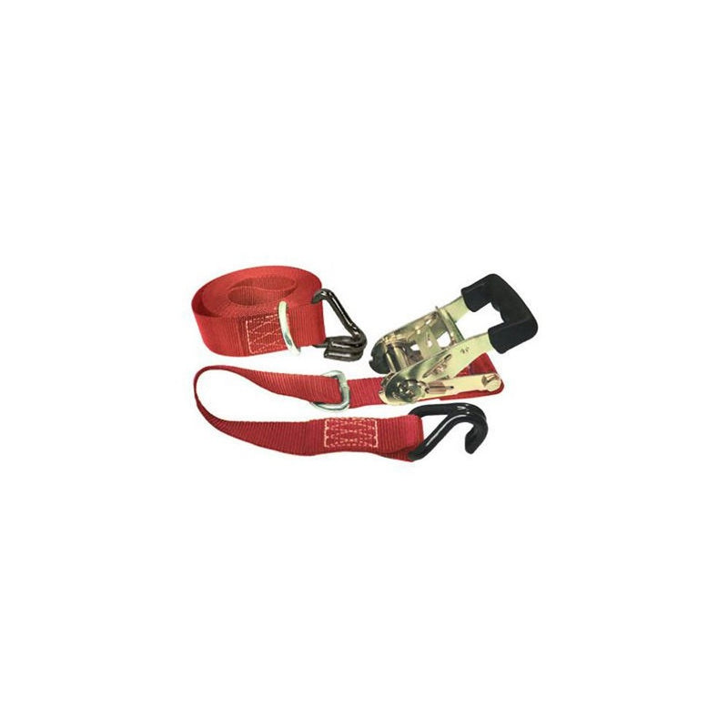 Keeper 5524 14'x1-1/2 Pad Ratch Tie-Dn, 1000 lbs. WLL(3000 lbs. brk strngth) J-Hks/D-Ring, i-Pk