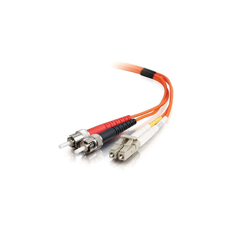 C2G/Cables to Go 37946 LC-ST 62.5/125 OM1 Duplex Multimode Fiber Optic Cable - Plenum CMP-Rated, (2 Meter, Orange)