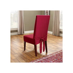 Sure Fit Duck Solid - Shorty Dining Room Chair Slipcover  - Claret (SF33881)