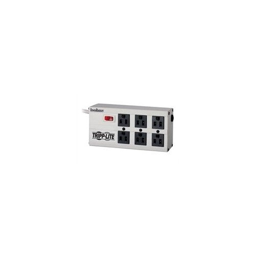 Tripp Lite ISOBAR6 ISOBAR6 Isobar Surge Suppressor, 6 Outlets, 6 ft Cord, 3330 Joules, Light Gray