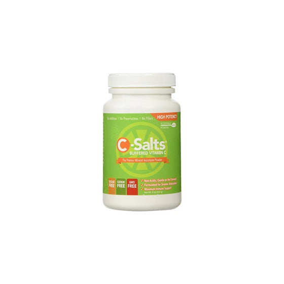 C-Salts GMO FREE Buffered Vitamin C Powder (1000mg - 4000mg) | 40 Servings, 1/2 lb (8oz) | The Highest Quality, Best Value Mega Dose/High Dose Form Of Vitamin C Supplement On The Market Today