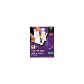 Ready Index Easy Edit Contents Dividers Title 18 Letter Multicolor 6 Sets