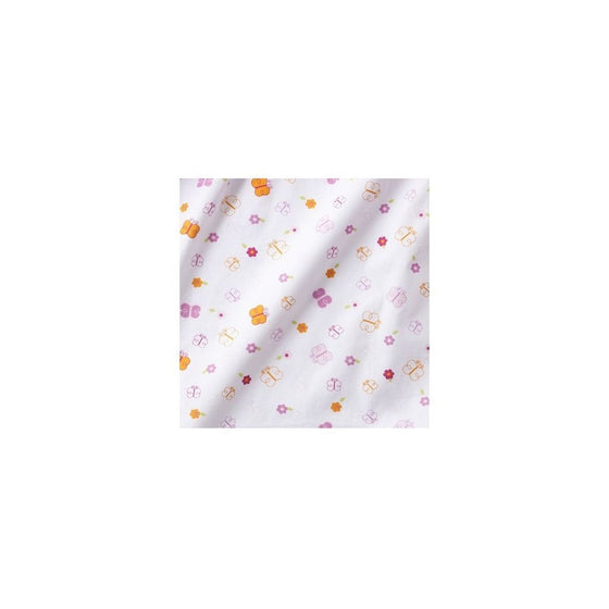 Tiddliwinks Sweet Safari Fitted Sheet in White/Pink