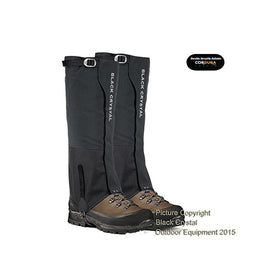 Black Crystal Hiking Ski Snow Gaiters Waterproof Breathable Nylon Men's Black Size Medium