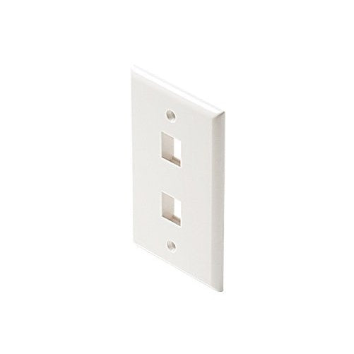 Black Point Products BT-193 White Cat-5 2-Cavity Keystone Wall Plate, White