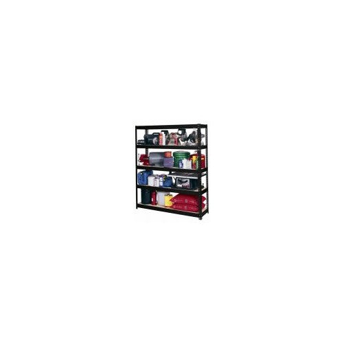 Edsal UR60-BLK Heavy Duty 16-Gauge Steel Boltless Shelving with 5 Shelves, 5000 lbs Capacity, 60" Width x 72" Height x 18" Depth, Black