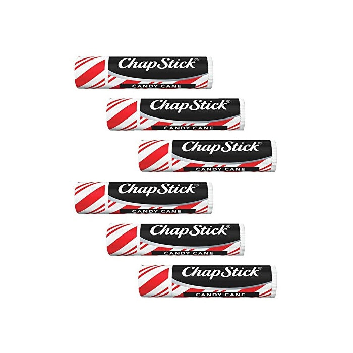 Chapstick Candy Cane Lip Balms, Peppermint, 0.15 Ounce (Pack of 6)