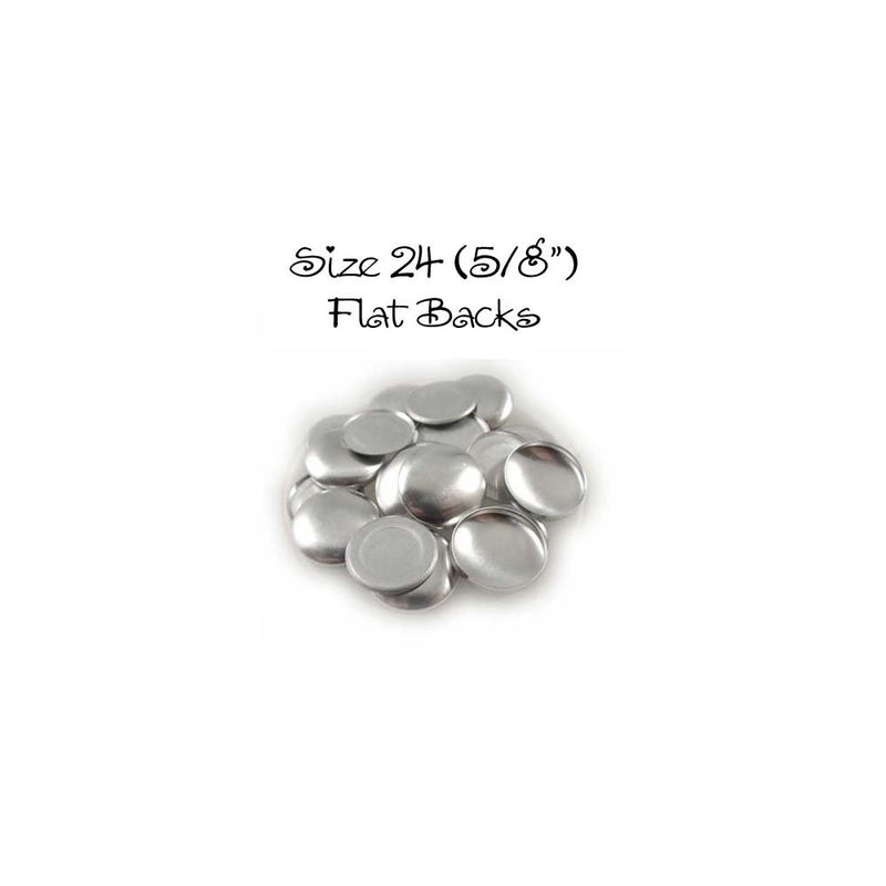 Cover Buttons - 5/8" (SIZE 24) - FLAT BACKS - QTY 25