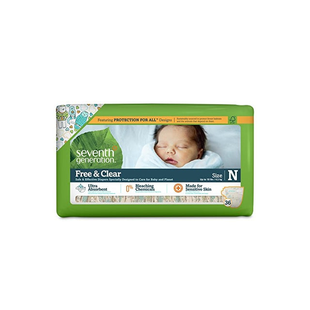 Seventh Generation Free & Clear Unbleached Diapers - Newborn - 1 pack
