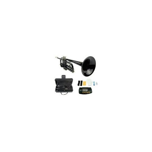 Merano 661881 B Flat BLACK/Silver Trumpet with CaseMouth PieceValve OilMetro Tuner