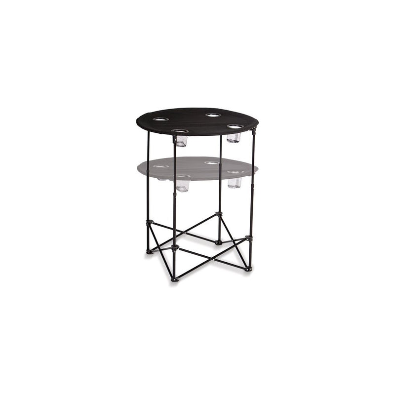 Picnic Plus Portable Round Tailgate Table Extends From 24" To 36"
