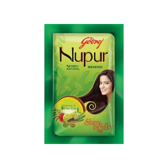 Nupur Natural Henna with Goodness of 9 Herbs for Silky & Shiny Hair 3 Pack (3 x 120 g)